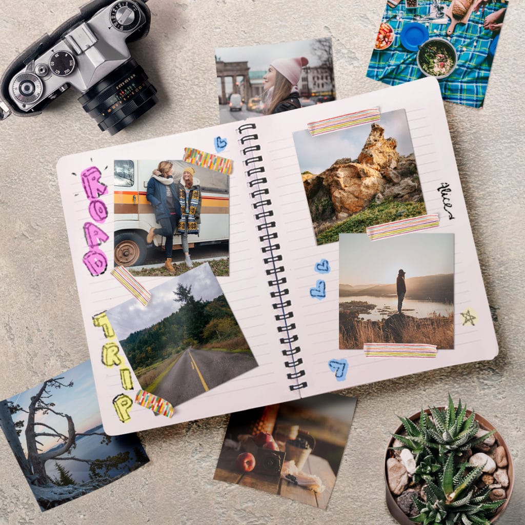 Create a Scrapbook using holiday and other fun photos