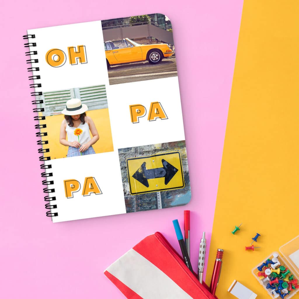 Personalised notebooks with spiral bindings make it easier to write your To-Do lists.