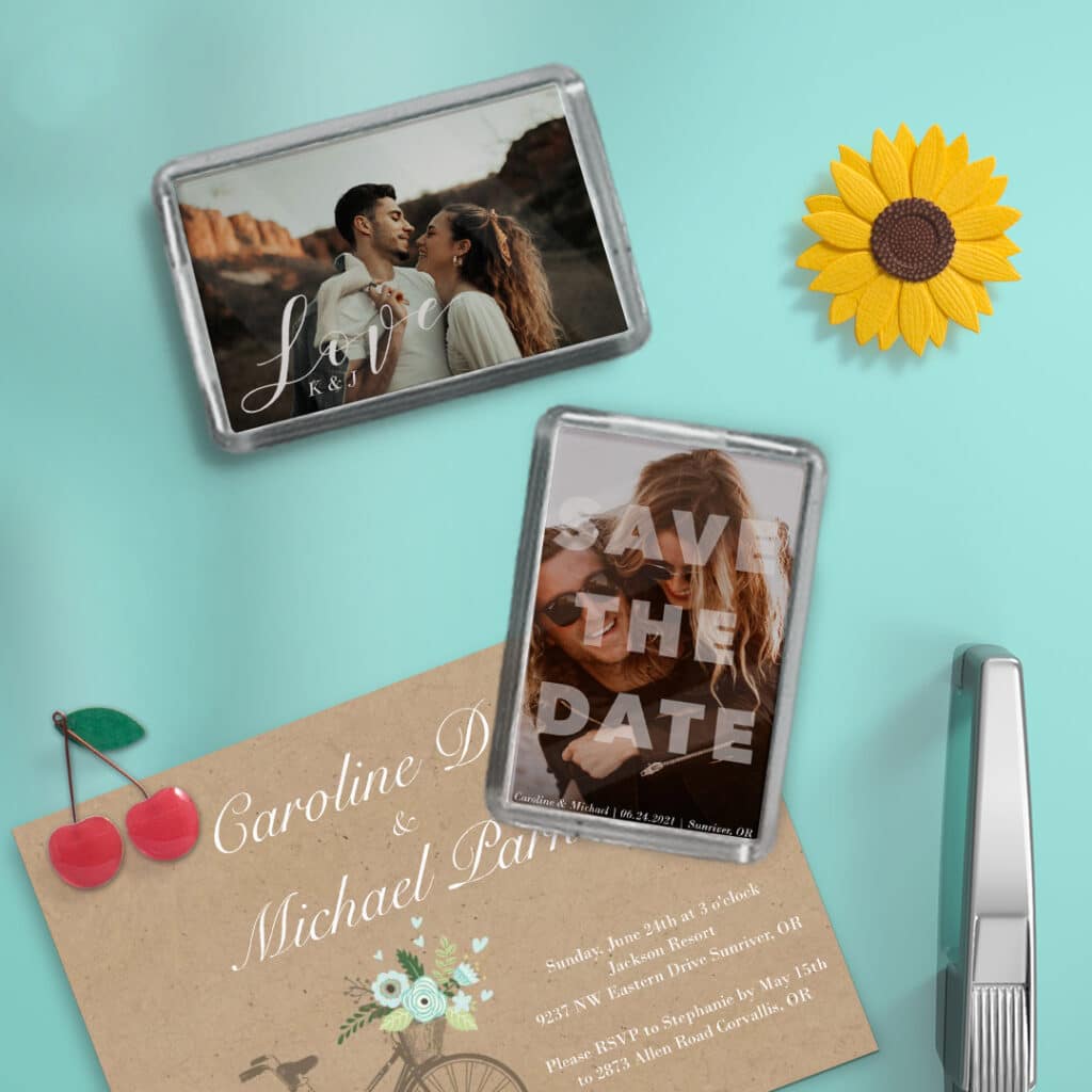 Create Save The Date - Wedding Announcement Fridge Magnets