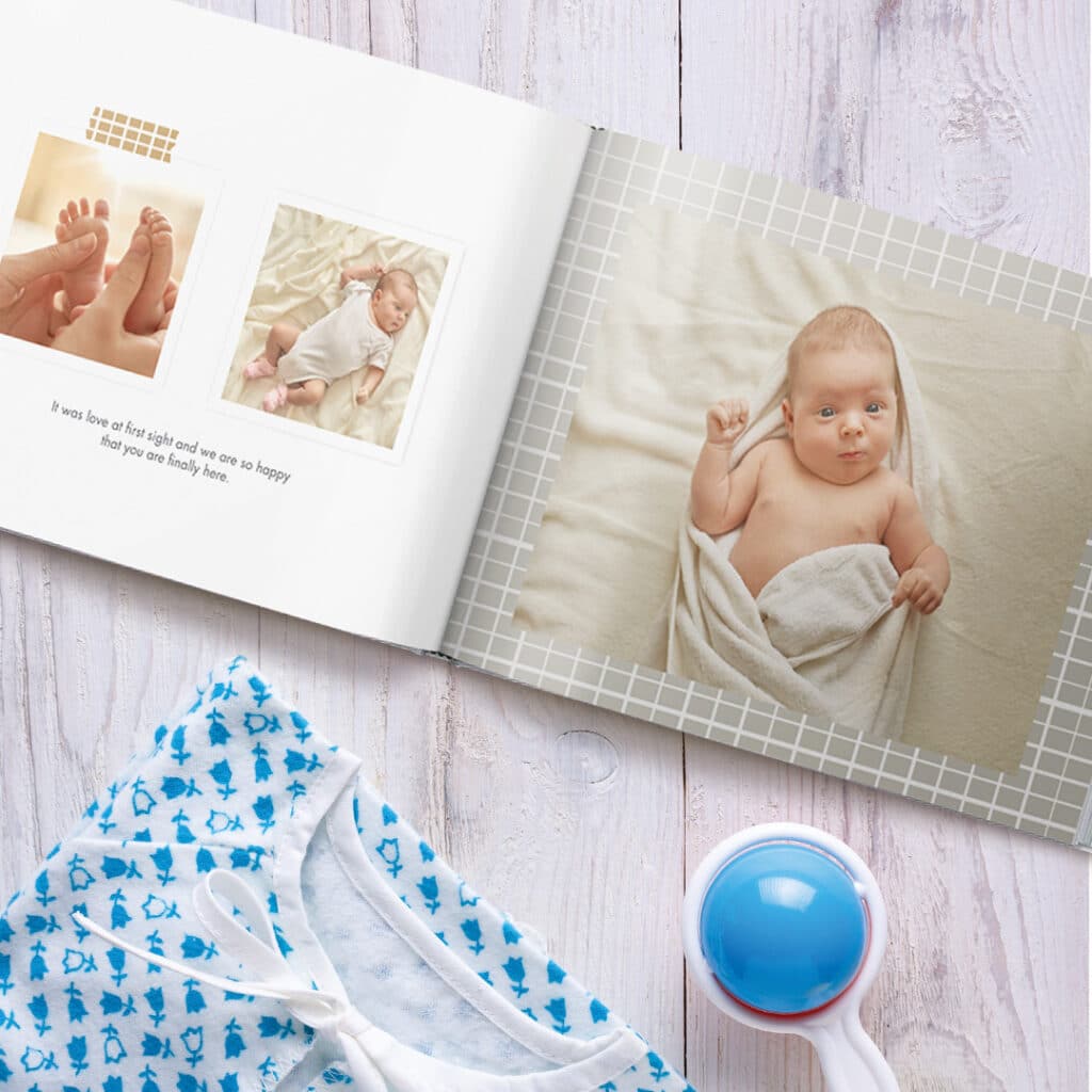 Over the moon baby book designs printed with photos