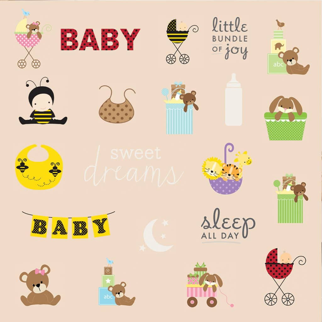 Snapfish has a wide range of baby embellishment stickers to enhance your picture books