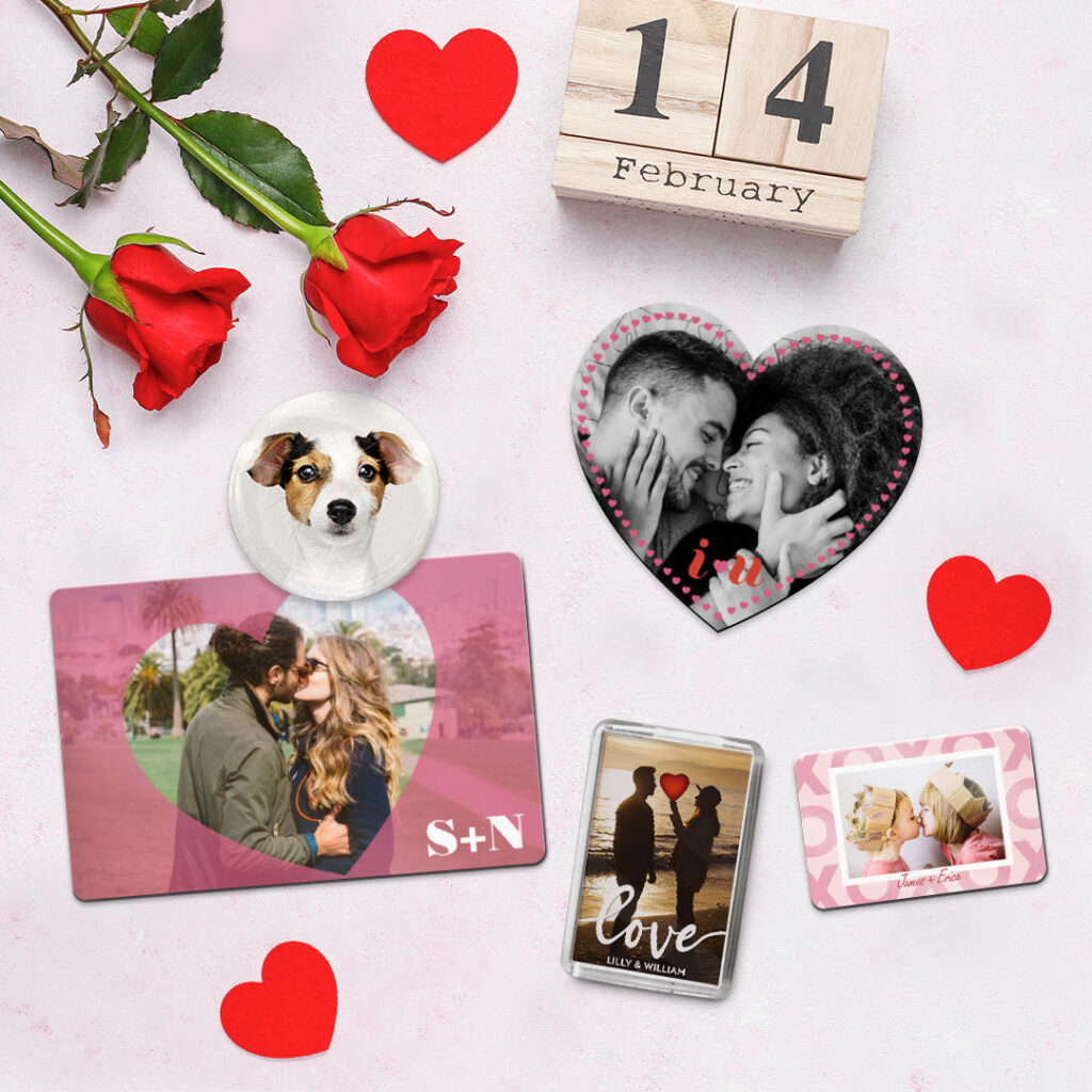 Customised gifts for Valentines Day. Made with photos on Snapfish