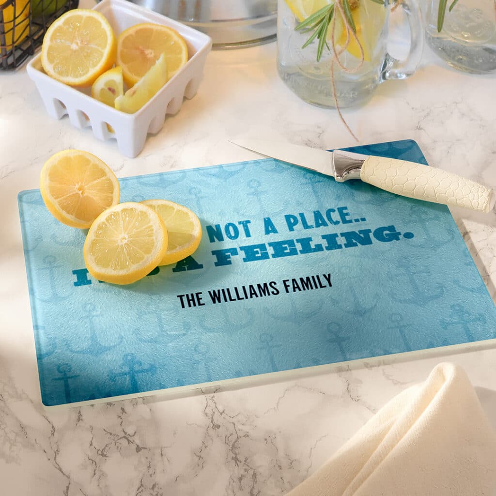 Create On-Trend Gifts With Snapfish like this Custom Chopping Board
