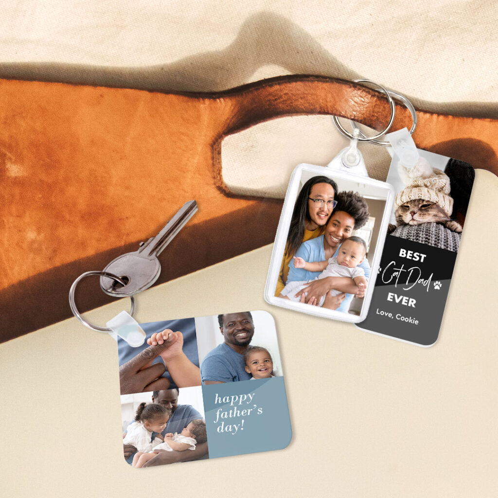 Create Personalised Photo Badges + Keyrings For Dad With Photos At Snapfish