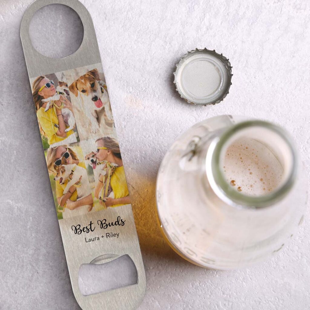 Snapfish metal bottle opener personalised with pictures