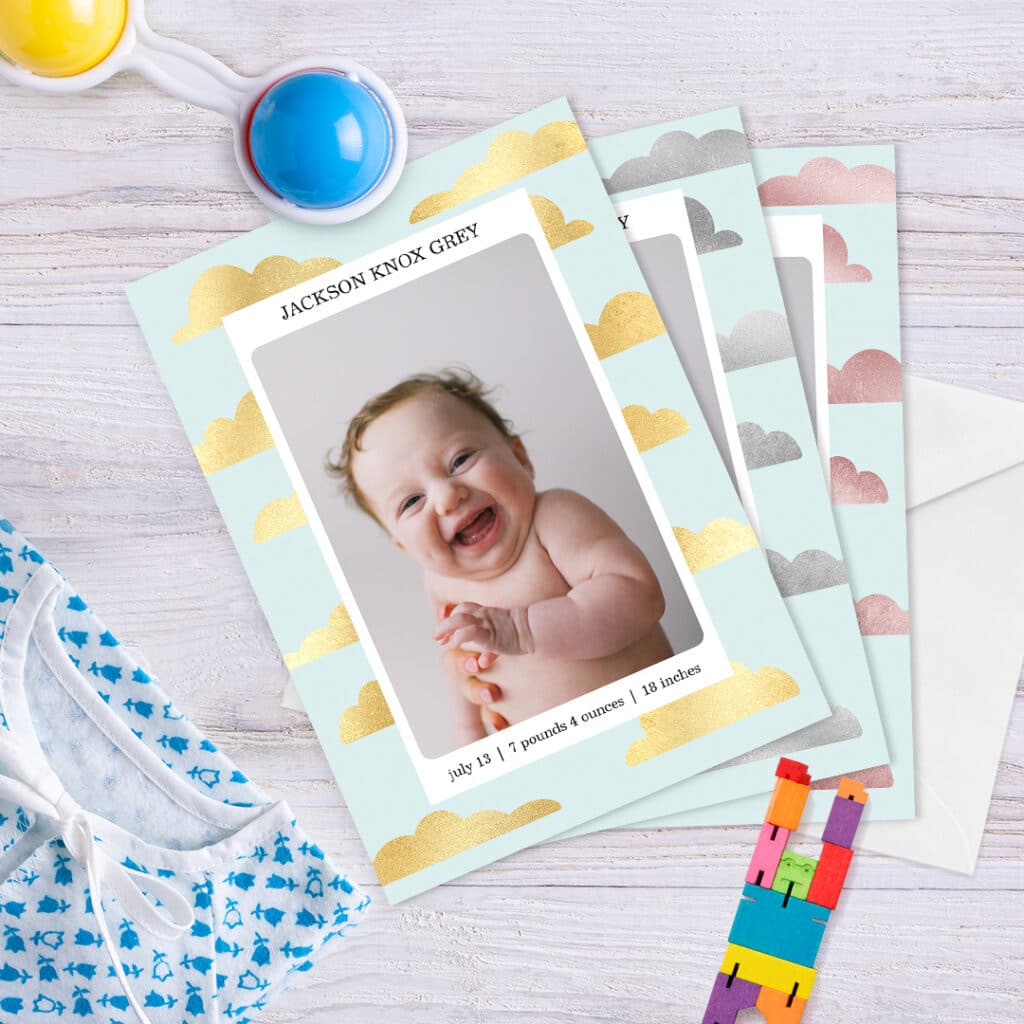 Announce Your Baby's Birth in Style With Exciting New Foil Announcement Cards