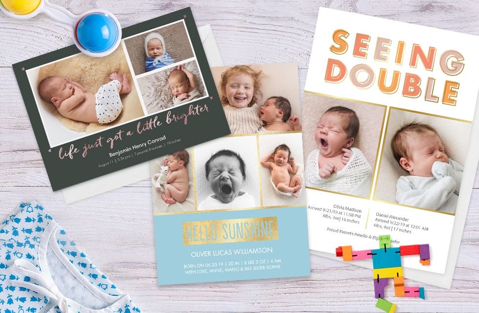 Announce Your Baby's Birth in Style With Exciting New Foil Announcement Cards
